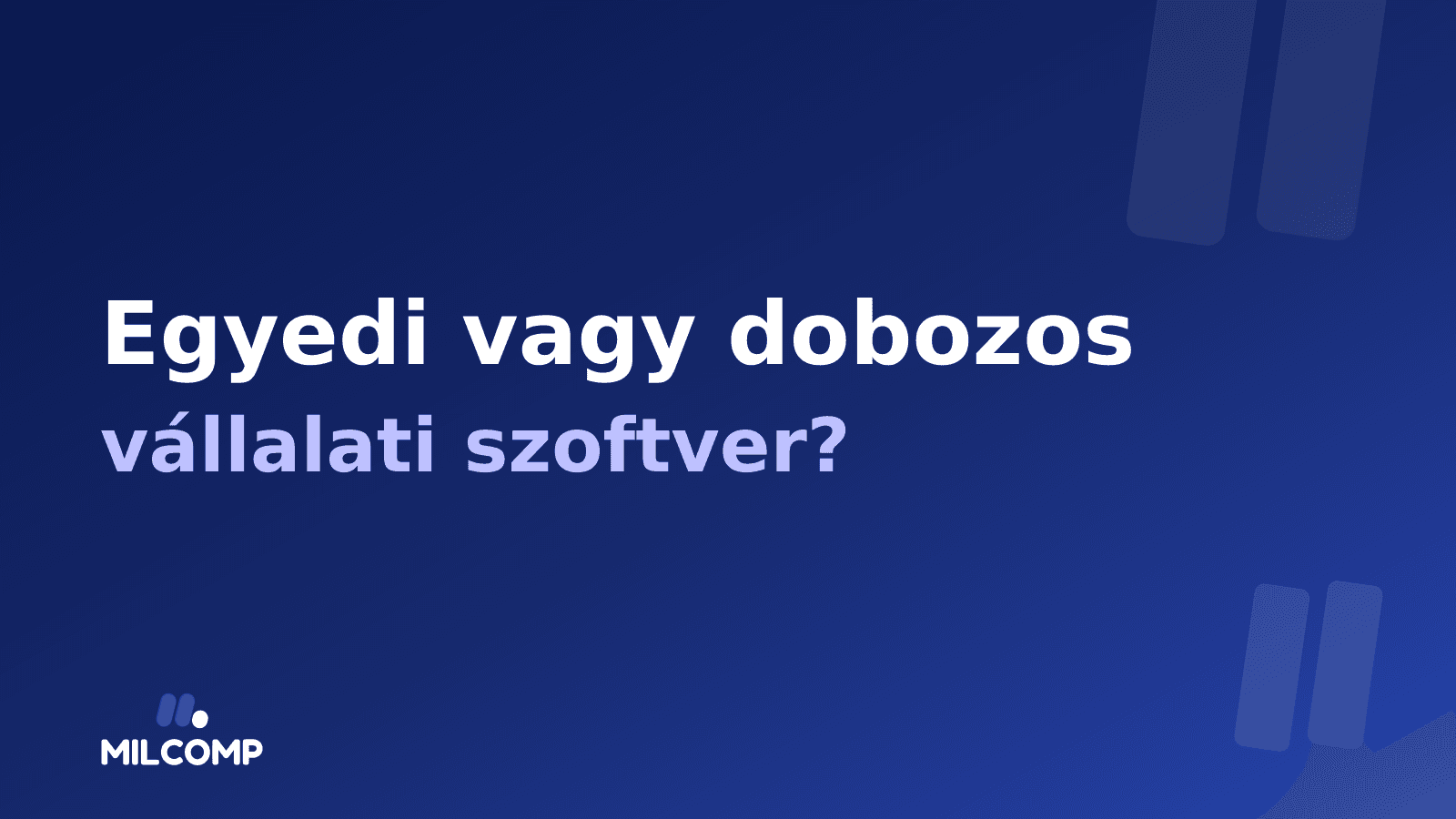 Egyedi vagy dobozos vállalati szoftver