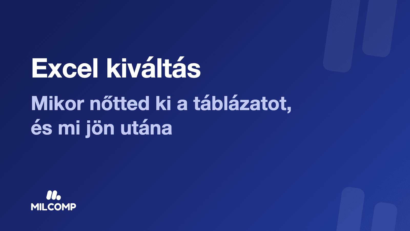 Excel kiváltás egyedi szoftverrel: mikor nőtted ki a táblázatot?