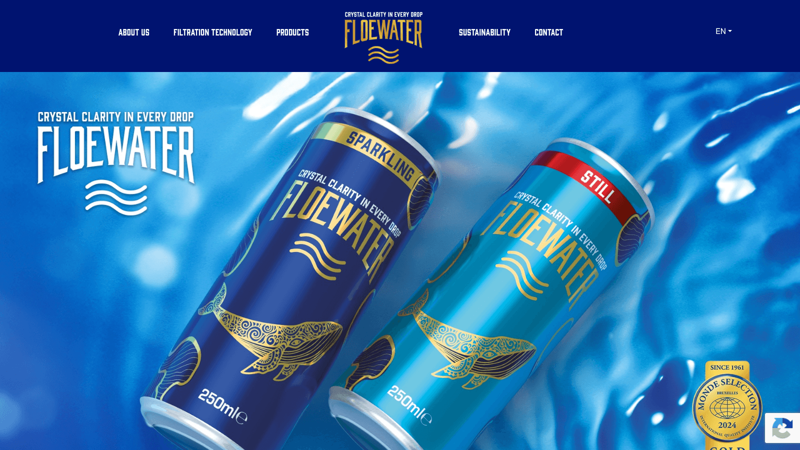 The FloeWater website home page