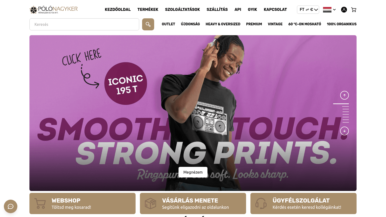A Pólónagyker weboldalának kezdőoldala
